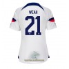 Officiële Voetbalshirt USA Timothy Weah 21 Thuis WK 2022 - Dames